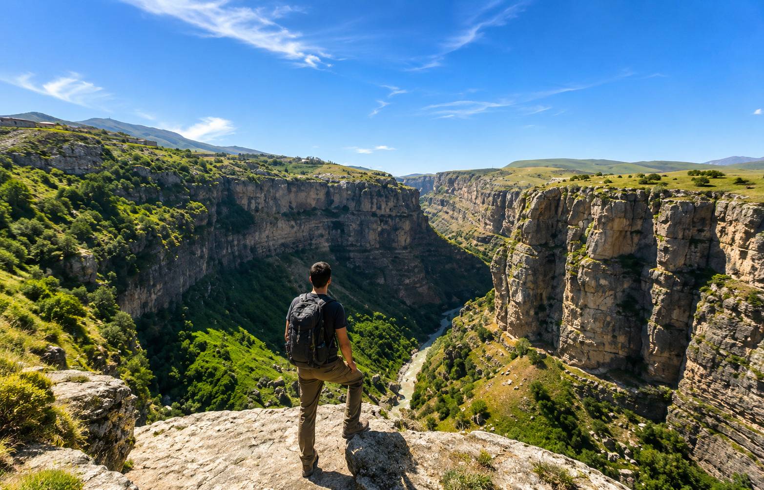 A Man At Rawanduz Canyon