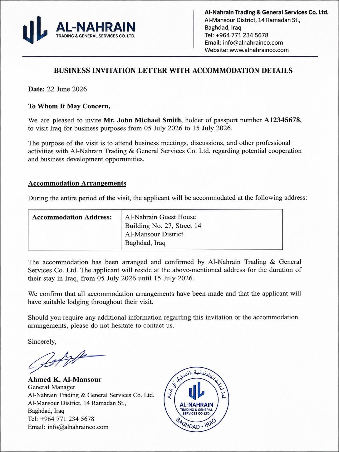 Business Invitation Letter