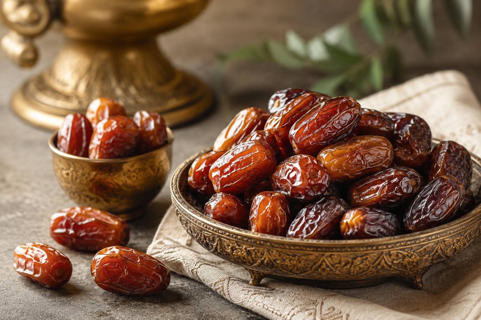 Traditional Iraqi Dates In Ornate Bowl