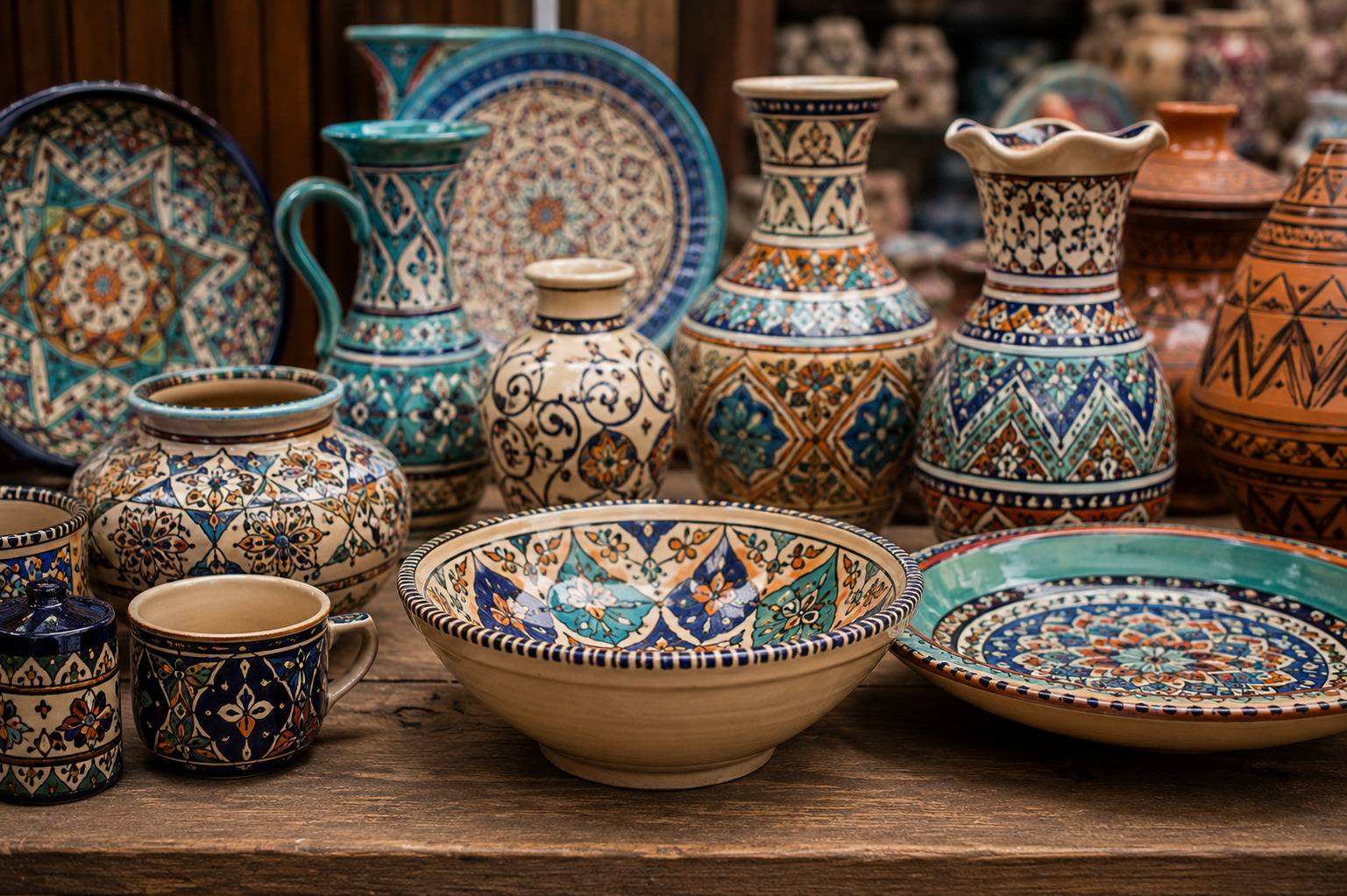 Traditional Iraqi Handmade Pottery Souvenir Collection