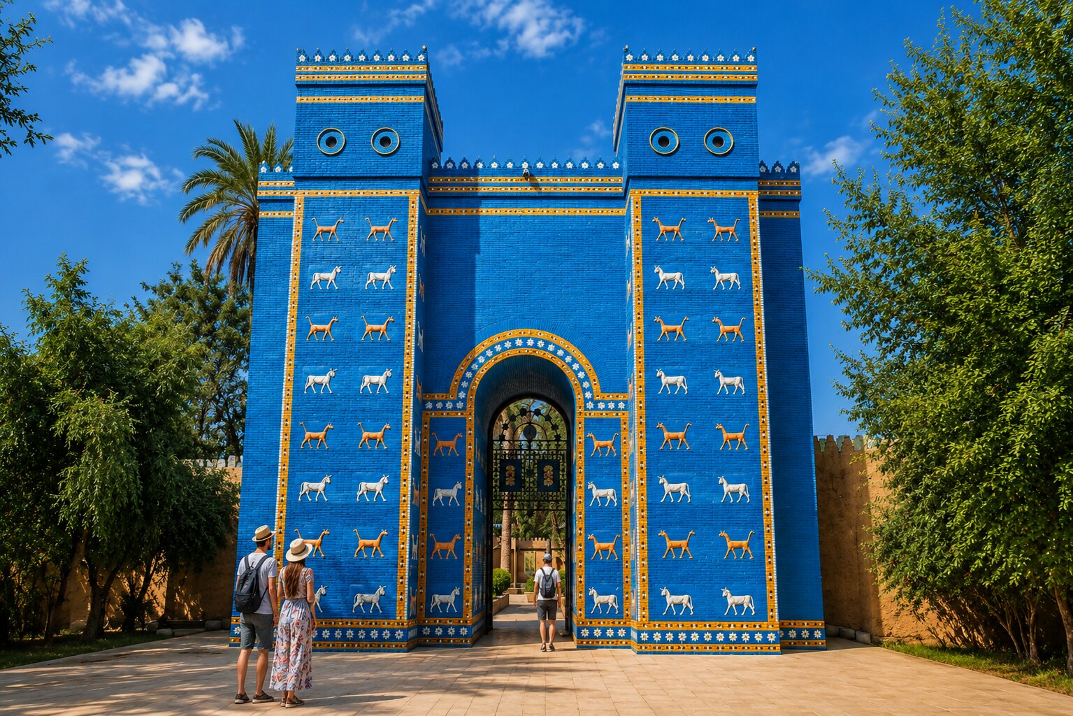 View Of Ishtar Gate Replica In Babylon Iraq